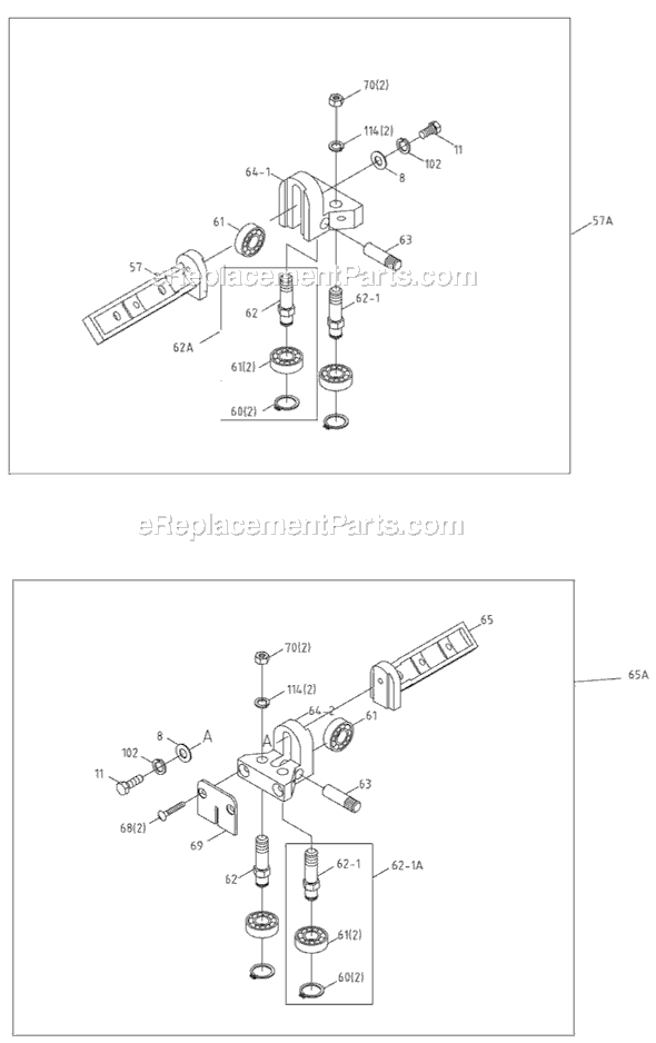 Page C Diagram and Parts List for 414457 Jet Band Saw