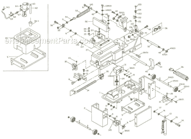 Page A Diagram and Parts List for 414459 Jet Band Saw