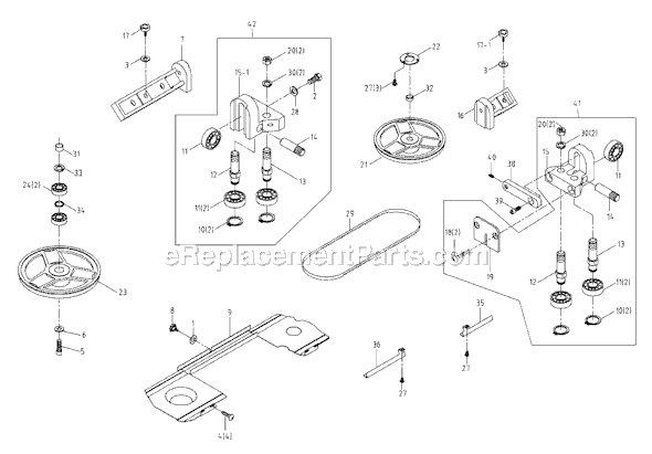 Page B Diagram and Parts List for 414461 Jet Band Saw