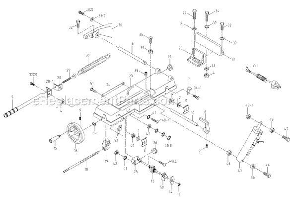 Page C Diagram and Parts List for 414461 Jet Band Saw