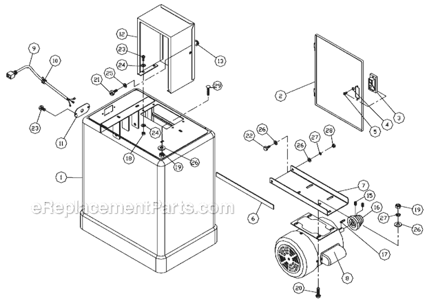 Page A Diagram and Parts List for 414504 Jet Band Saw
