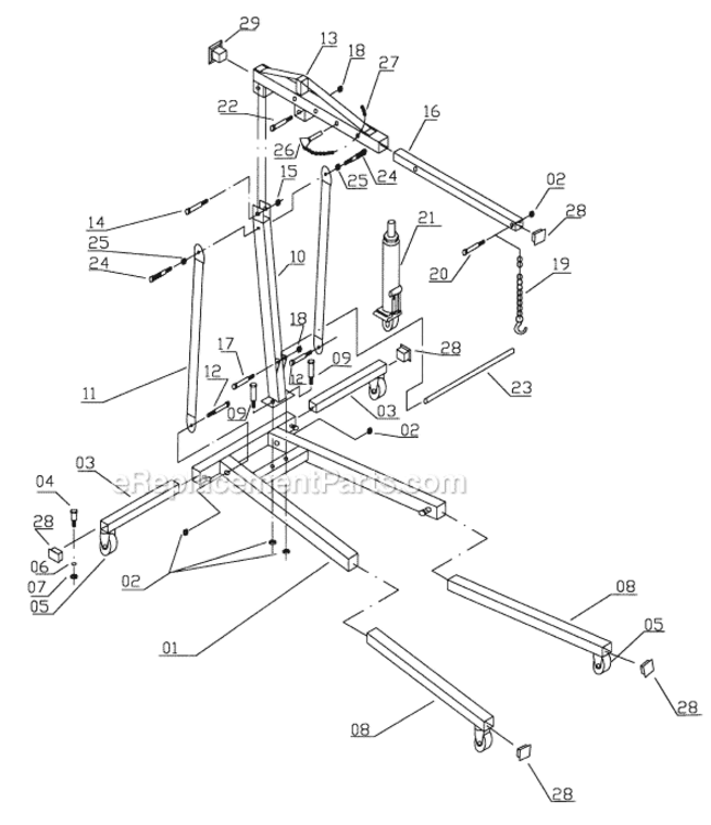 Page A Diagram and Parts List for 106200 Jet Hoist & Winch