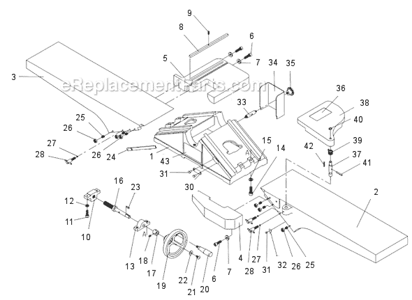 Page B Diagram and Parts List for 708458K Jet Planer Jointer