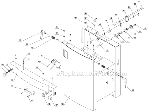 Page D Diagram and Parts List for 708476 Jet Planer Jointer