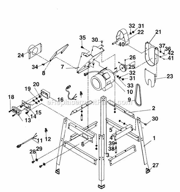 Page D Diagram and Parts List for  Jet Planer Jointer