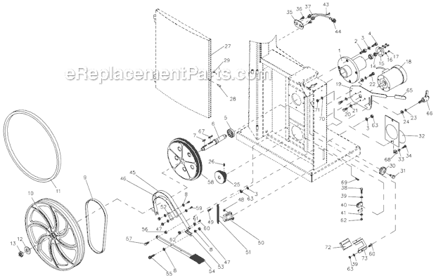 Page B Diagram and Parts List for 710754B Jet Band Saw