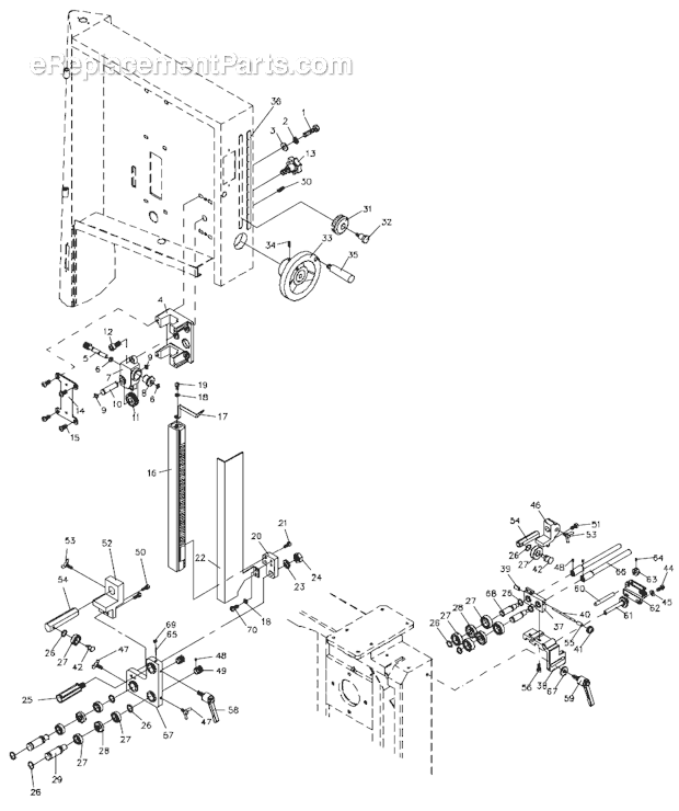 Page C Diagram and Parts List for 710755B Jet Band Saw