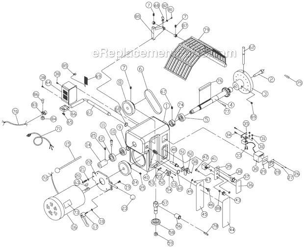 Page B Diagram and Parts List for  Jet Lathe