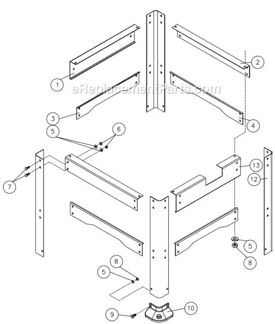 Page D Diagram and Parts List for 708531 Jet Planer Jointer