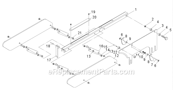 Page C Diagram and Parts List for 708781 Jet Table Saw