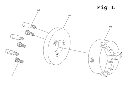 Fig-16 Diagram and Parts List for 892464 Jet Lathe