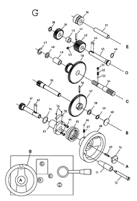 Fig-7 Diagram and Parts List for  Jet Lathe