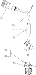 Part Location Diagram of JT9-1/2SS-3C-124A Jet PUSHBUTTON CORD (PER FT)