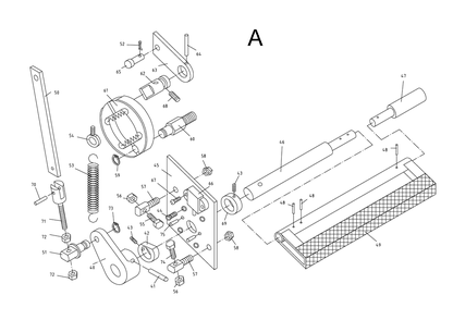 Fig-1 Diagram and Parts List for  Jet Lathe