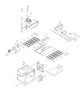Table And Cabinet Diagram and Parts List for JPS-10 Jet Table Saw