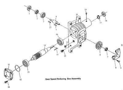 Gear Speed Reducer Assembly Diagram and Parts List for  Jet Band Saw
