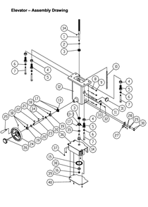 Elevator Assembly Diagram and Parts List for PM2700 Jet Shaper