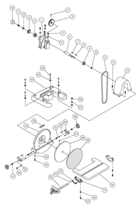 Disc Sander Assembly Diagram and Parts List for J-4400A Jet Sander