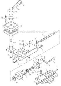 Page M Diagram and Parts List for  Jet Lathe