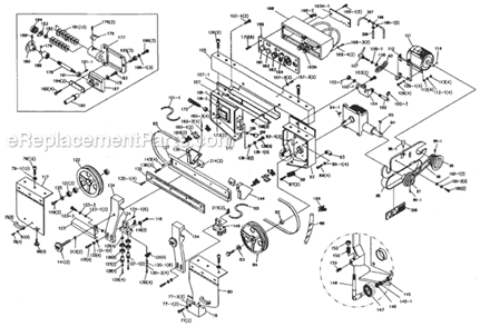Page B Diagram and Parts List for 414473 Jet Band Saw