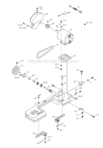 Page B Diagram and Parts List for 414457 Jet Band Saw