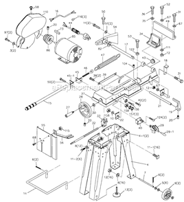 Page B Diagram and Parts List for 414458 Jet Band Saw