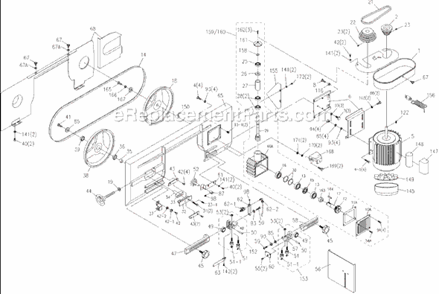 Page A Diagram and Parts List for 414454 Jet Band Saw