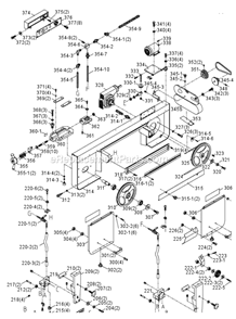 Page B Diagram and Parts List for 414450 Jet Band Saw
