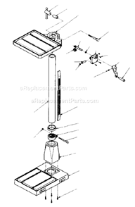 Page B Diagram and Parts List for 354500 Jet Drill Press