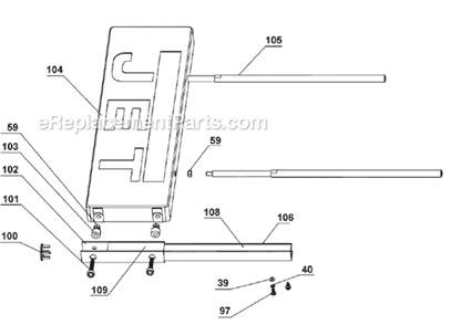 Page G Diagram and Parts List for 708315LSA Jet Table Saw