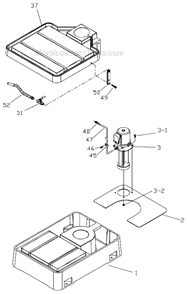 Page F Diagram and Parts List for  Jet Drill Press