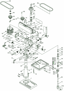 Page A Diagram and Parts List for 354170 Jet Drill Press