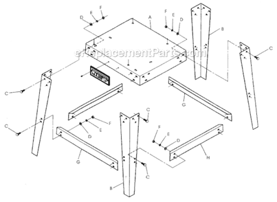 Part Location Diagram of 612049 Jet Stand Top
