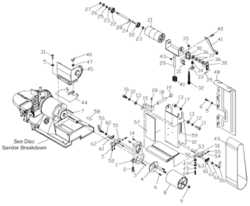 Page B Diagram and Parts List for  Jet Sander Polisher