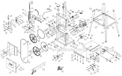 Page A Diagram and Parts List for 707200 Jet Band Saw