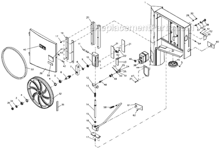 Page A Diagram and Parts List for 710755B Jet Band Saw