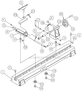 Page A Diagram and Parts List for 2010 Jet Lathe