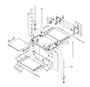 Table Assembly Diagram and Parts List for  Jet Planer Jointer