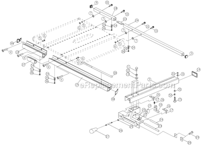 Page C Diagram and Parts List for 708301 Jet Table Saw