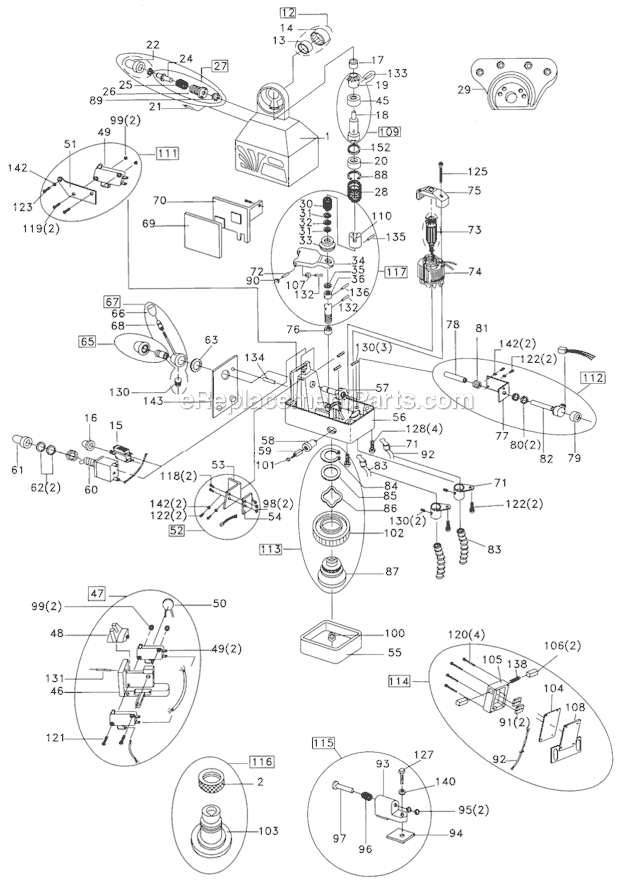 Page A Diagram and Parts List for 350089 Jet Mill