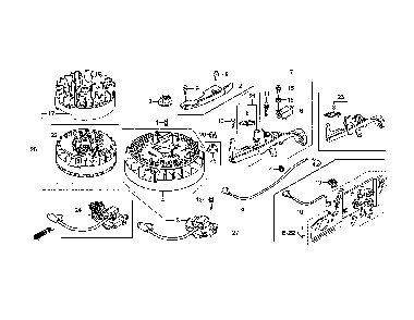 Flywheel Diagram and Parts List for  Jonsered Lawn Mower