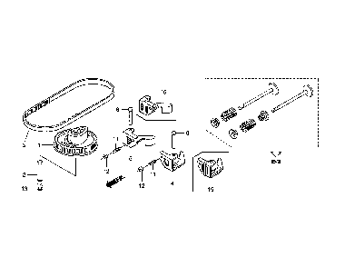 Camshaft pulley Diagram and Parts List for  Jonsered Lawn Mower