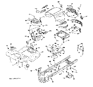 Chassis Diagram and Parts List for  Jonsered Lawn Tractor