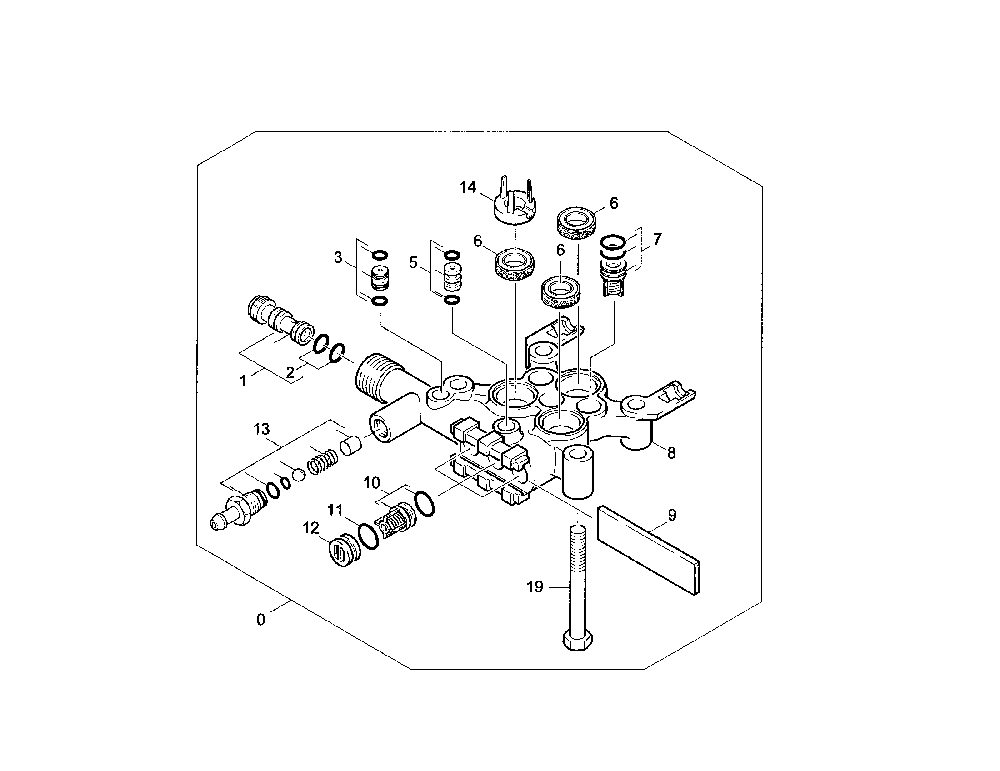 Cylinder Head Diagram and Parts List for  Karcher Pressure Washer