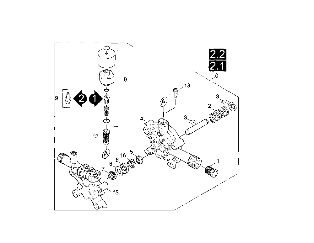 Piston Diagram and Parts List for  Karcher Pressure Washer