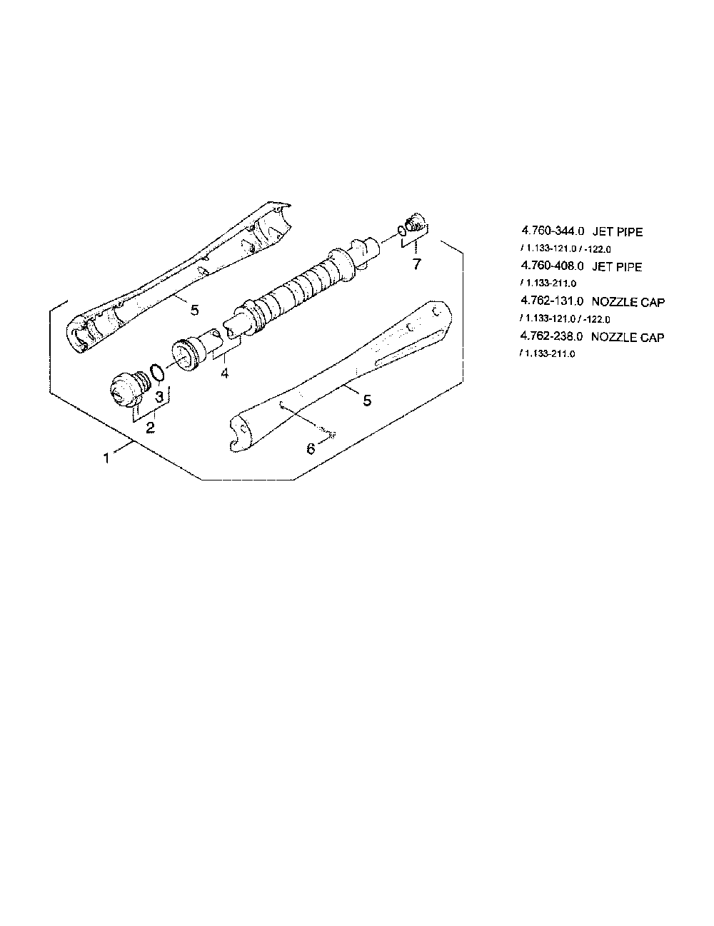 4.3 Jet Pipe Diagram and Parts List for  Karcher Pressure Washer