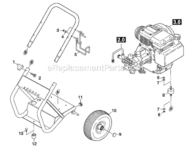 Page A Diagram and Parts List for G 2650 HH 1.194-508.0 Karcher Pressure Washer