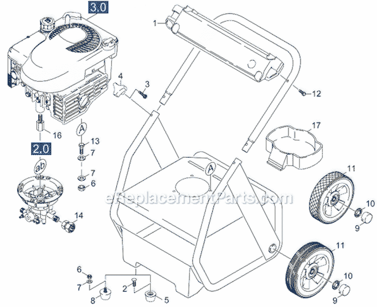 Page A Diagram and Parts List for K 2200 G 1.133-115.0 Karcher Pressure Washer
