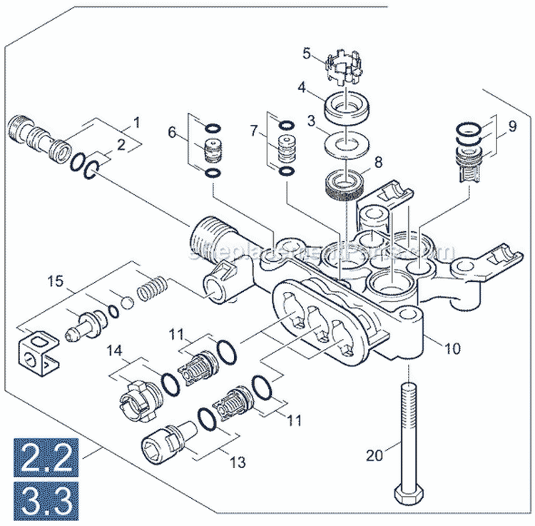 Page B Diagram and Parts List for K 2200 G 1.133-115.0 Karcher Pressure Washer