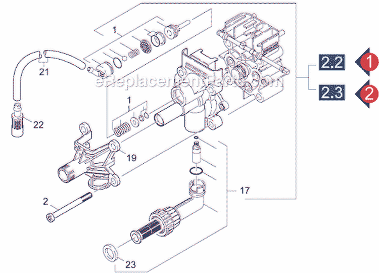 Page B Diagram and Parts List for K 220 R 1.189-106.0 Karcher Pressure Washer